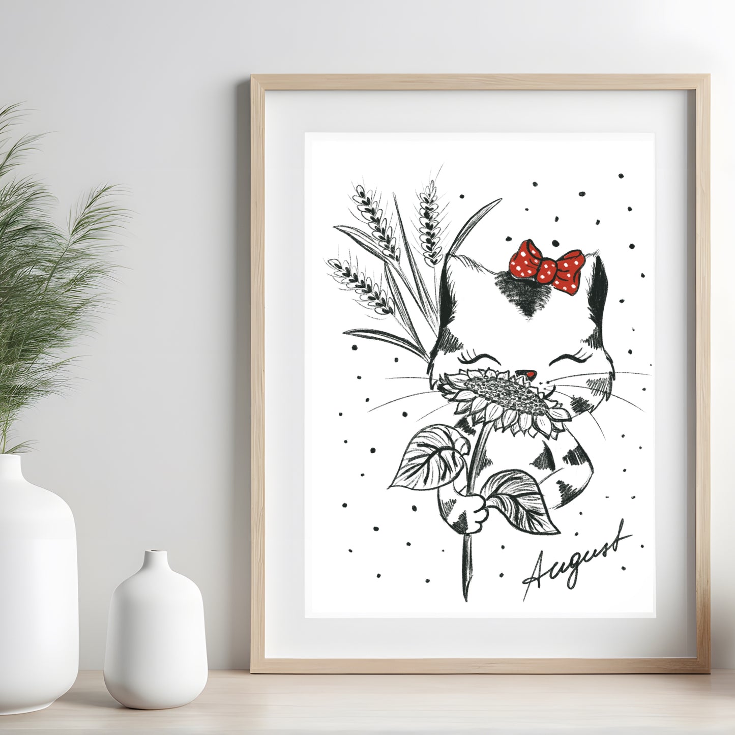 Poster Katze , Geschenk Katze Kunst Schwarz-Weiß Wand Dekor Poster, Druck Digital Download
